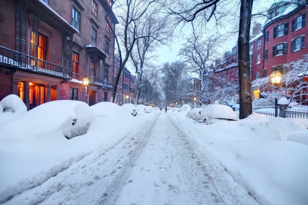 winter in the beacon hill neighborhood of boston - boston cold stock pictures, royalty-free photos & images