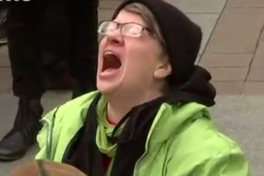 This Trump protester completely lost her mind