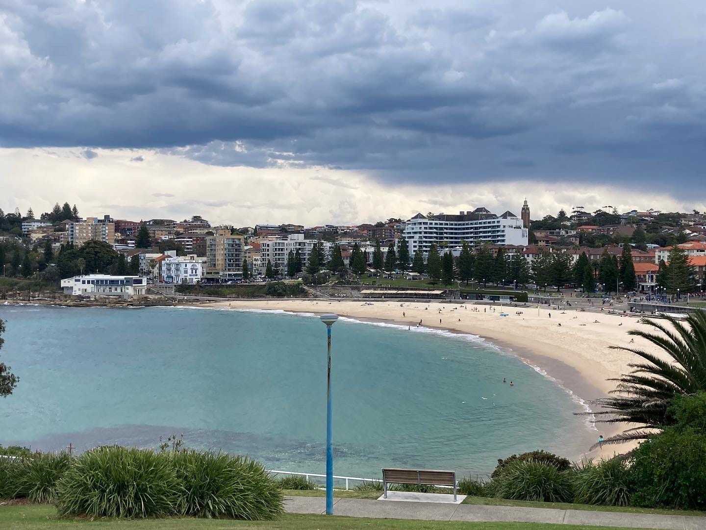 Coogee beach, with the storm clouds in the distance