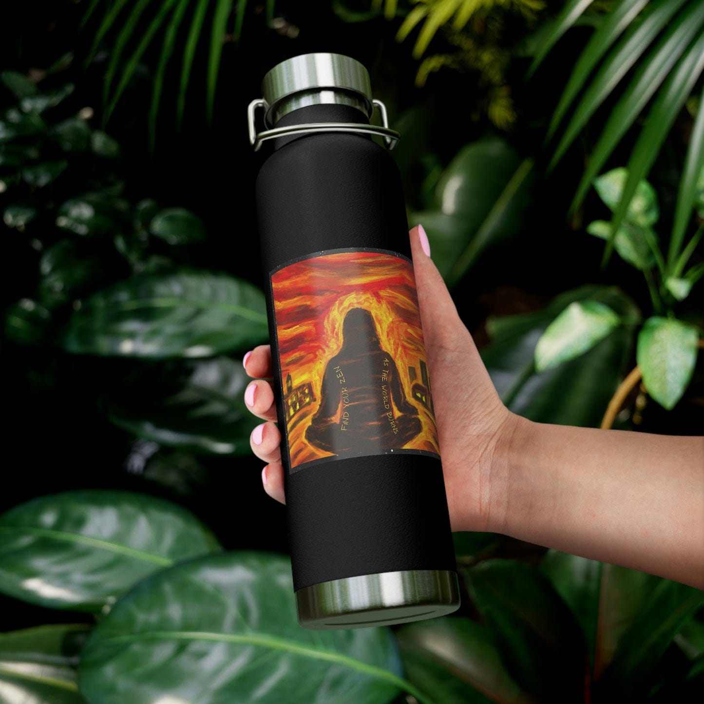 Find Your Zen As The World Burns Copper Vacuum Insulated Bottle, 22oz