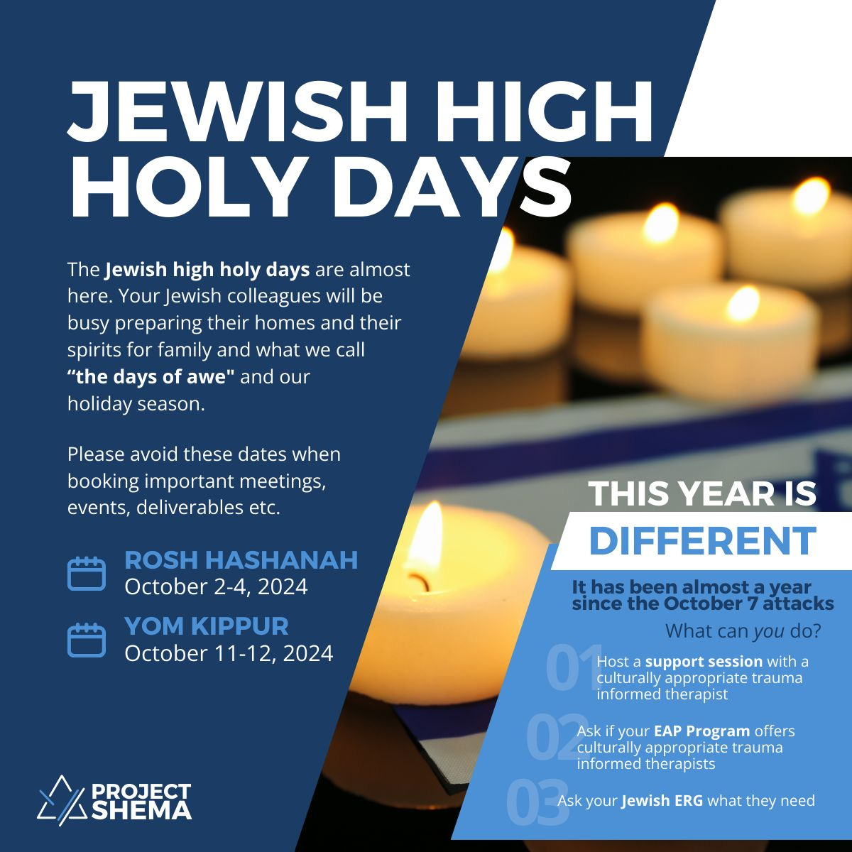 graphic about this year's Jewish high holy days from a LinkedIn post referenced in the caption.