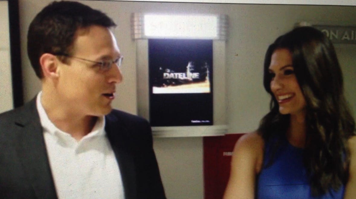 Steve Kornacki breaks down the WKRP theme song for Krystal Ball in the hallway of MSNBC