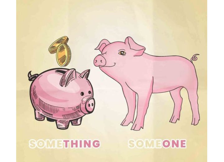 This image beautifully reminds us that animals, like pigs, are not things but someone. They are sentient beings with feelings and lives that matter, deserving respect and compassion—not commodification. 🌱