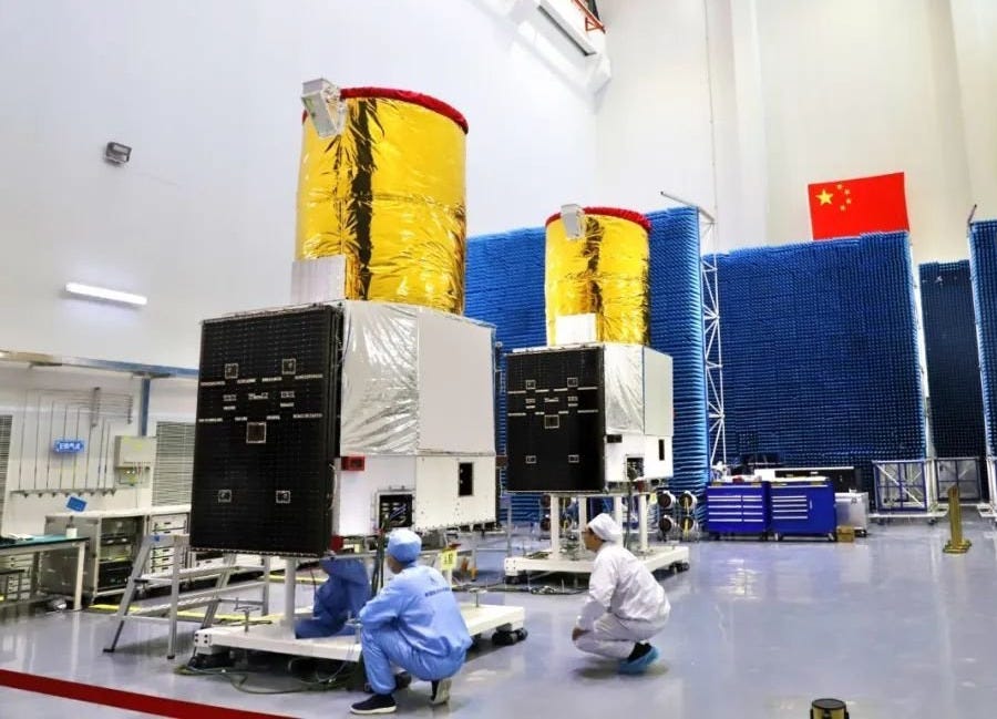 The SuperView Neo-1 03 and 04 satellites during preparations for launch.