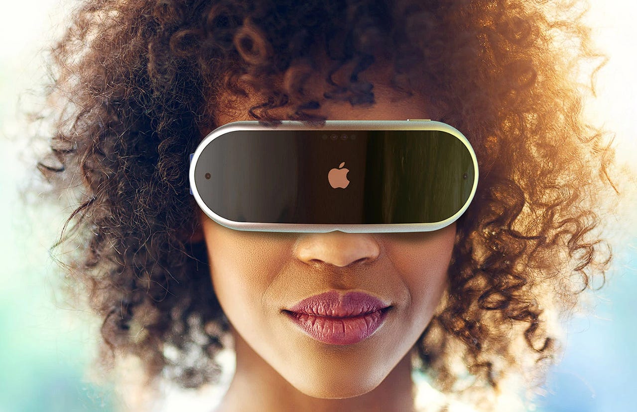 A rendering of Apple’s rumored Reality Pro headset.