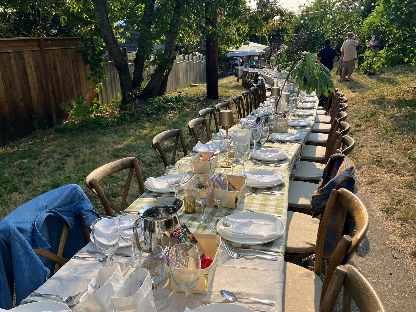 Farm to table stretching across the garden