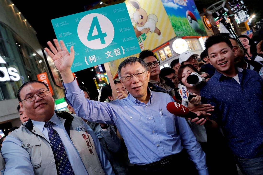 Ko Wen-je, TPP founder and presidential candidate, is a two-time Taipei mayor seen as Beijing’s preferred choice to be leader of Taiwan. Photo: Reuters