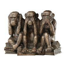 The Hear-No, See-No, Speak-No Evil Monkeys Statue in Faux Bronze [Kitchen]  : Amazon.com.au: Home