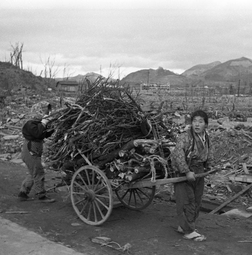 Nagasaki, 1945, a few months after an American B-29 dropped an atomic bomb, codenamed "Fat Man," on the city.