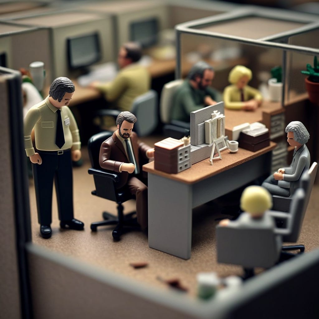 office people working miniature