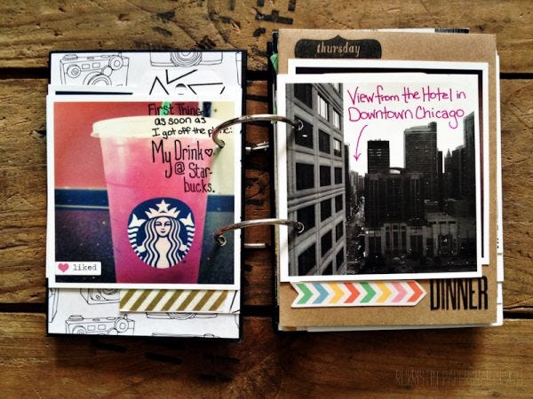 Throughout the album I played around with different handwriting styles, and different journaling pens. 