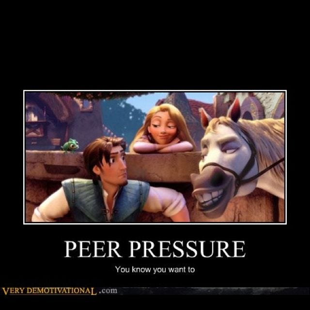 Peer pressure. Repinned from Pinterest. This is a meme that displays a a  typical peer pressure situation. Many … | Peer pressure, Essay examples,  Fun group games