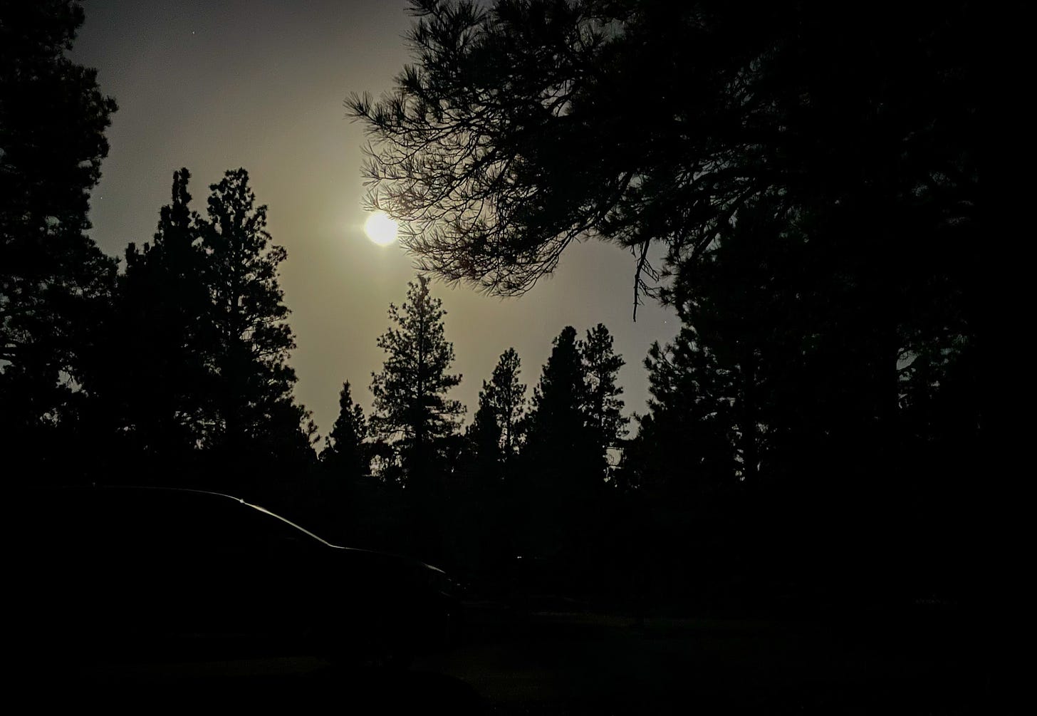 Full moon at the Sunset Crater campground