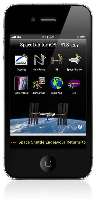 A view of the iPhone 4 SpaceLab for iOS app that will be delivered to the International Space Station on NASA's last-ever shuttle mission STS-135 aboard Atlantis. The two iPhone 4s will be the first iPhones in space.