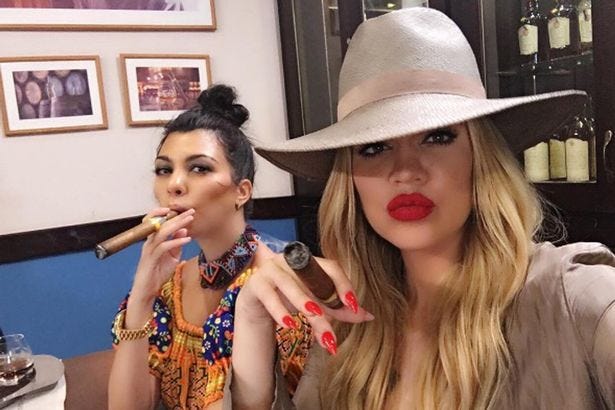 kourtney kardashian smoking cigar with khloe