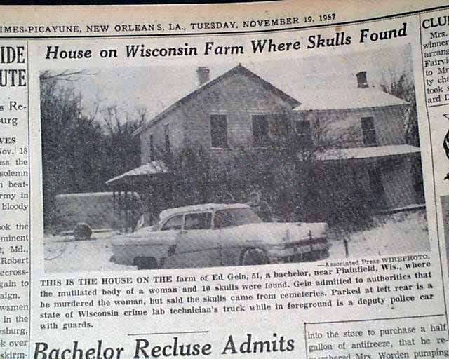 Ed Gein newspaper article