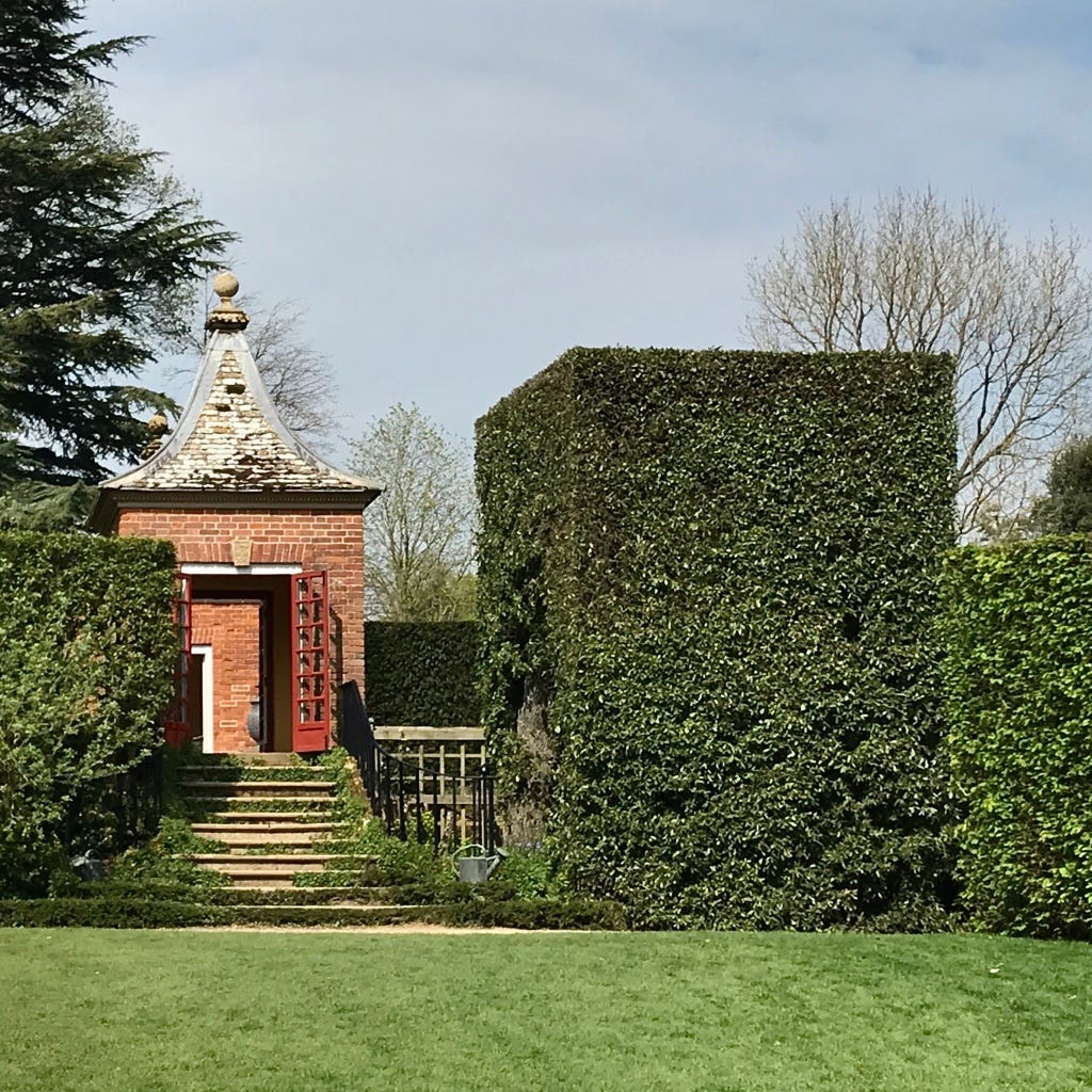 Architectural hedge work at Hidcote Manor in Gloucestershire