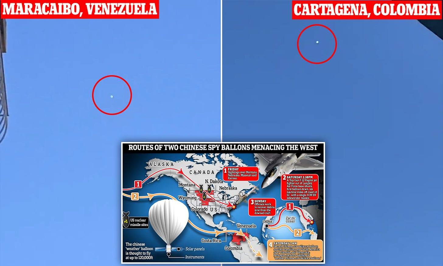 Colombia releases more details about second Chinese spy balloon hovering  over Latin America | Daily Mail Online