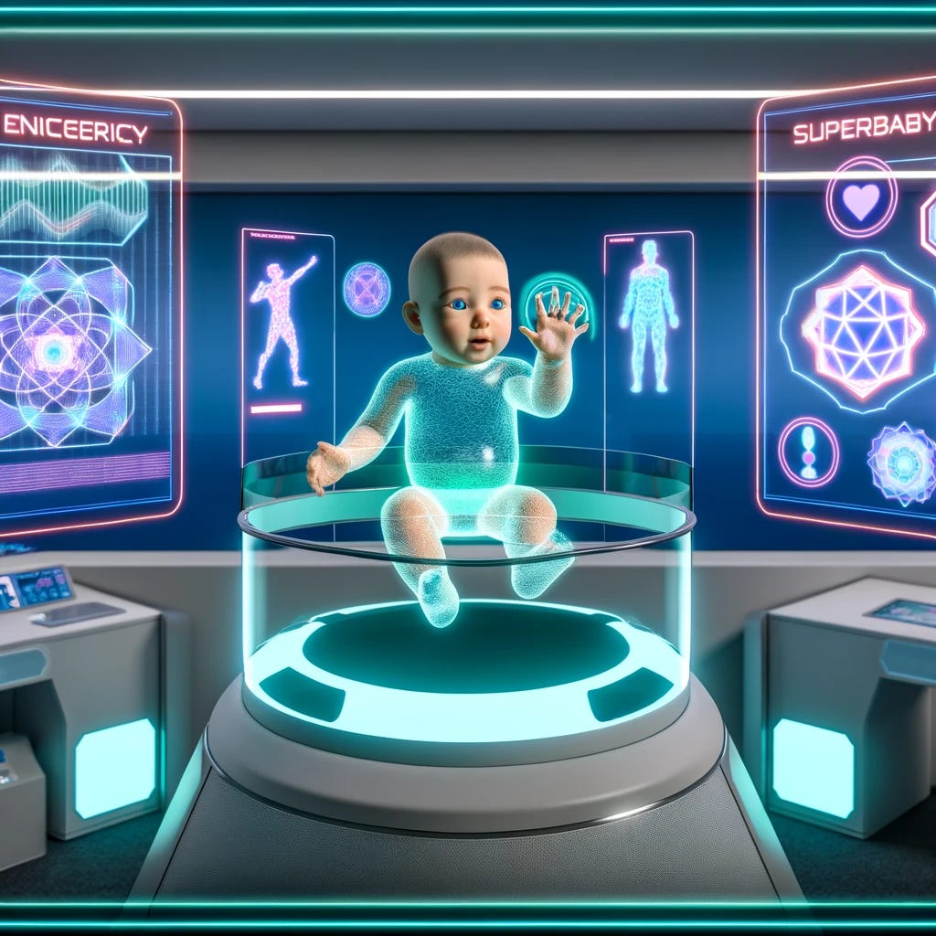 DALL-E image of a genetically engineered superbaby