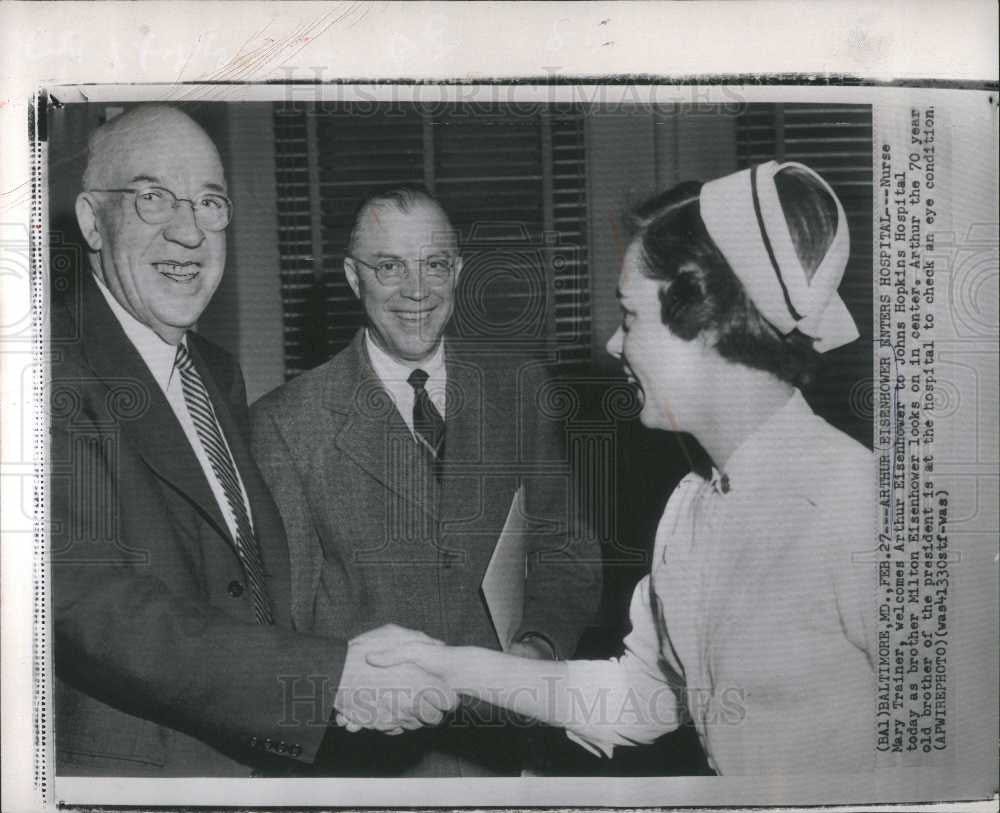 1957 Press Photo Arthur Eisenhower, Mary Trainer - Historic Images