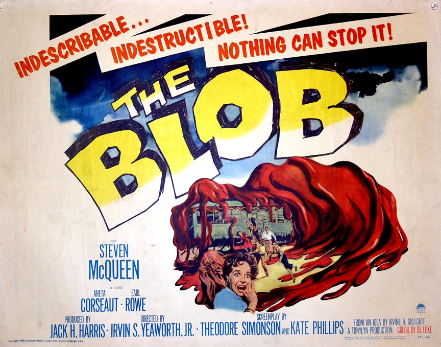 Poster for the 1958 film The Blob