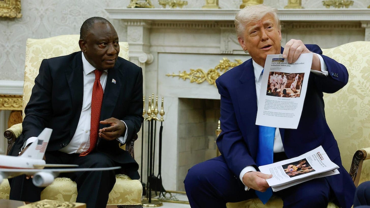 Trump, South African president clash over disputed White genocide claim