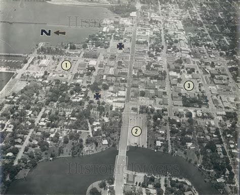 1961 Bradenton, Florida Downtown Aerial View Press Photo - Historic Images