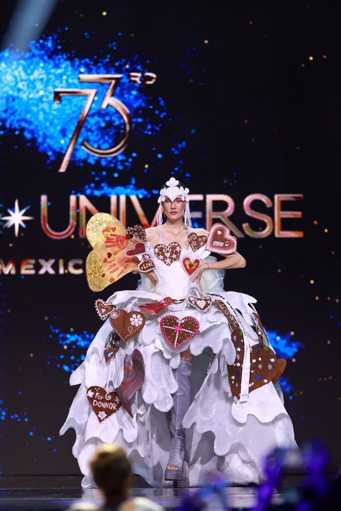 Miss Czech Republic 2024 walks in the National Costume Contest.