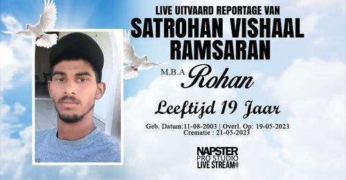 Satrohan Vishaal Ramsaran M.B.A. Rohan | Live Stream - NAPSTER PRO STUDIO
