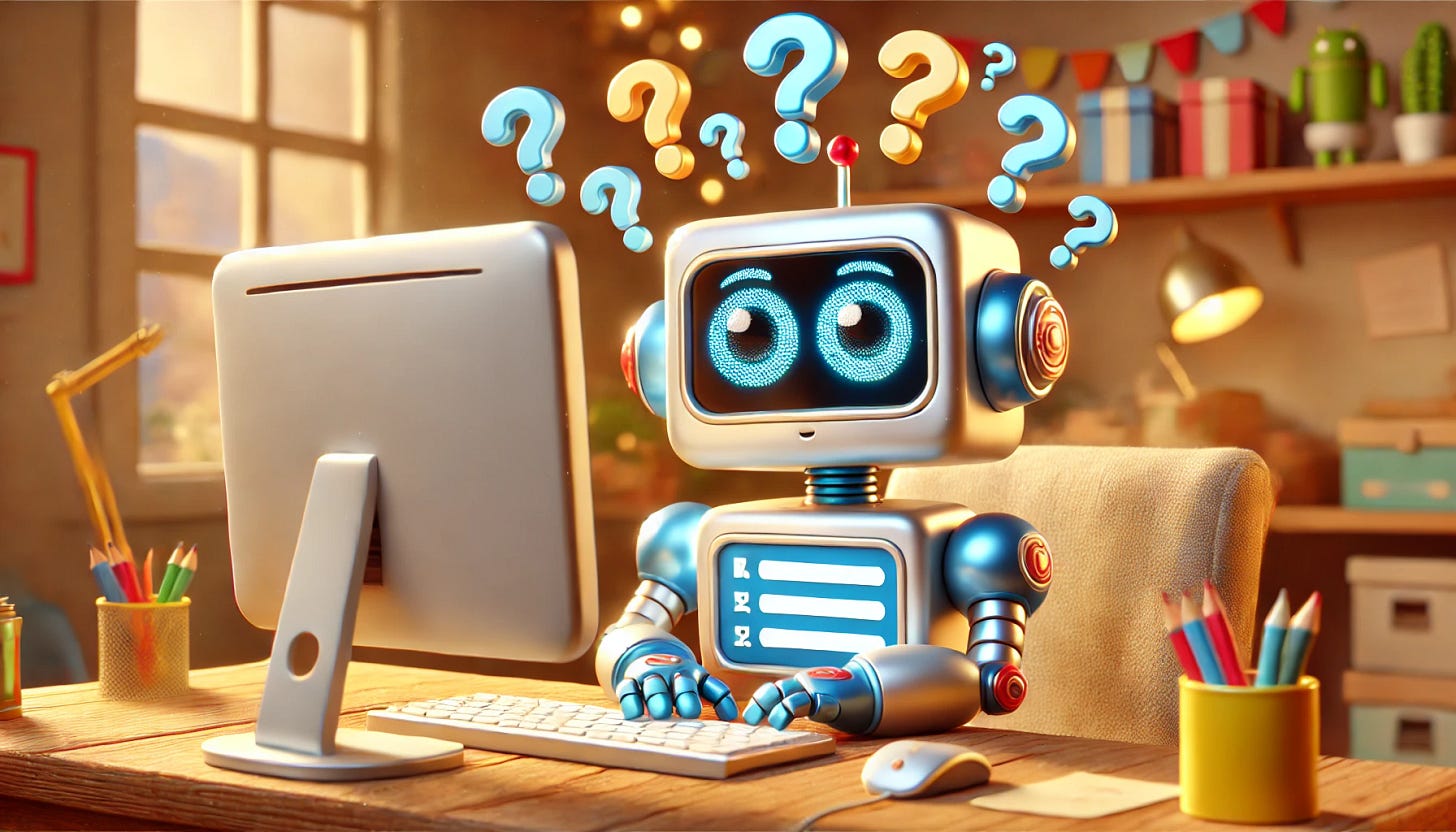 Robot som svarar på ett frågeformulär