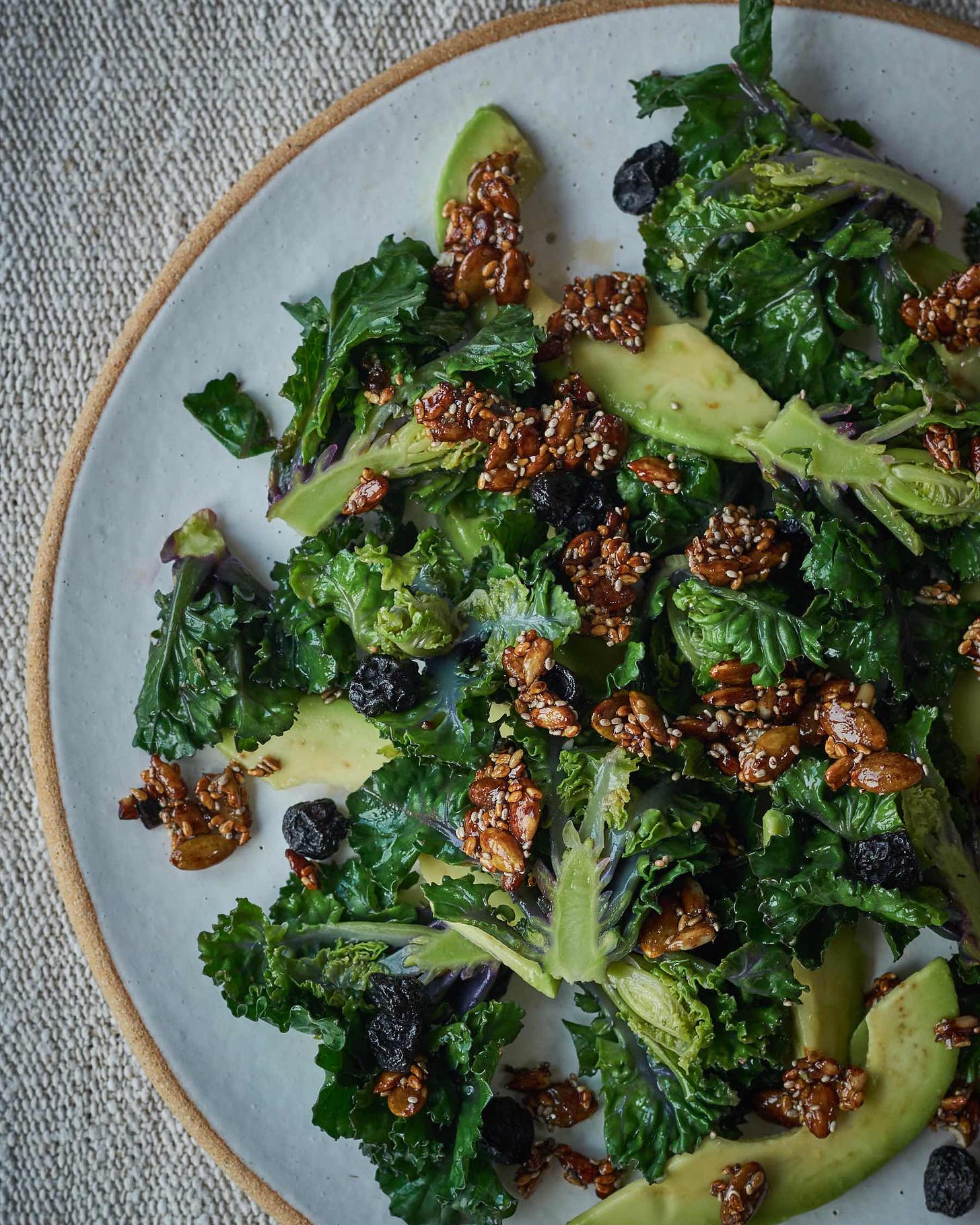 Kalette Salad with Spicy Seed Granola