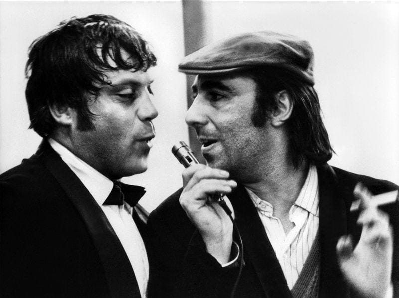 The fabled first meeting of Keith Moon and Oliver Reed
