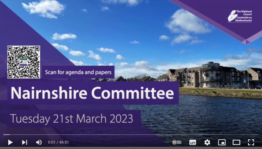 click to view Nairnshire Area Committee meeting video