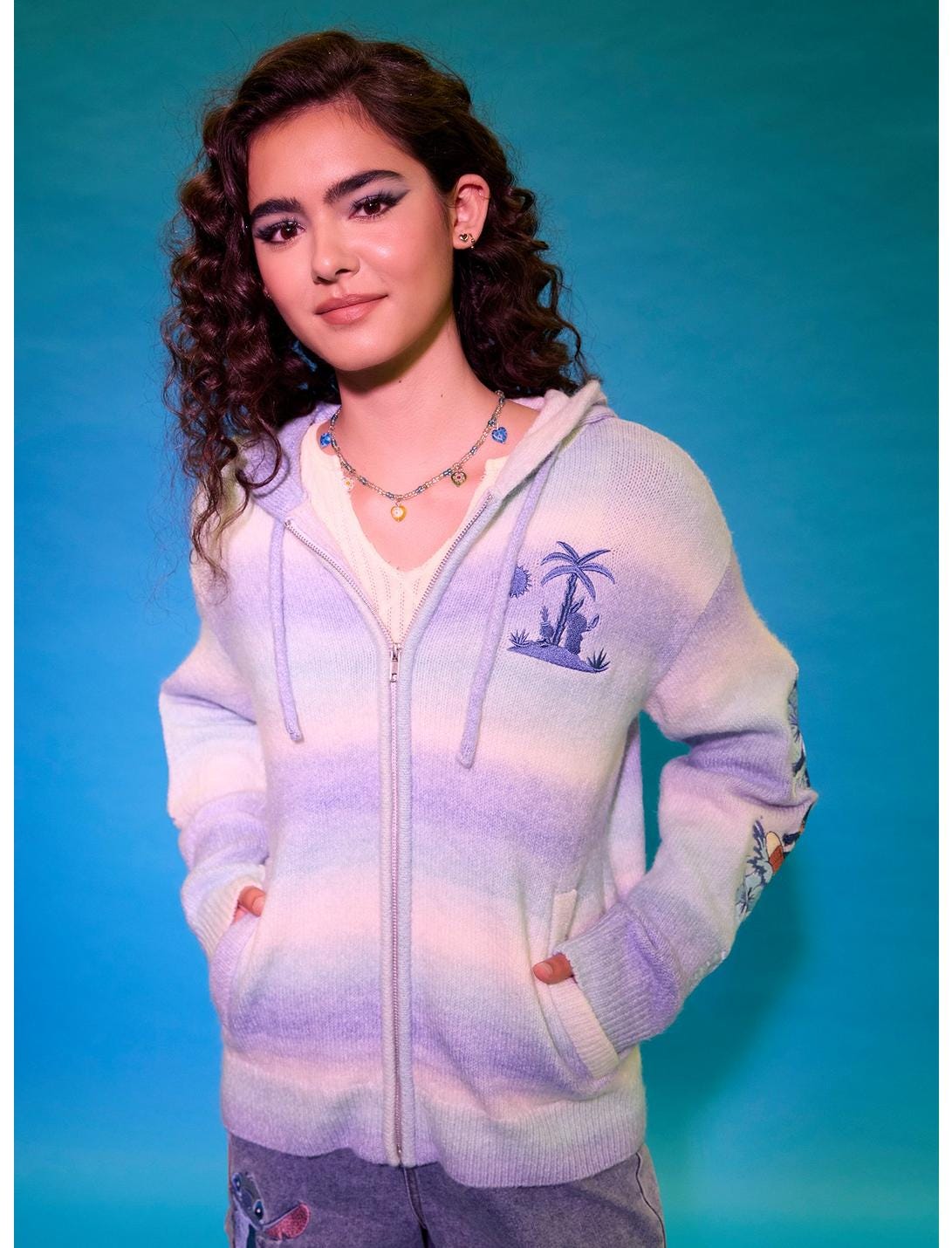 Her Universe Disney Lilo & Stitch Surfing Stitch Girls Hoodie, MULTI, hi-res