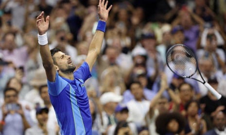 Novak Djokovic celebrates