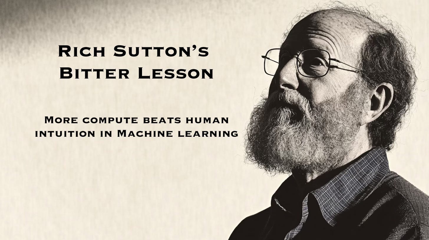 Rich Sutton quote about bitter lesson in machine learning