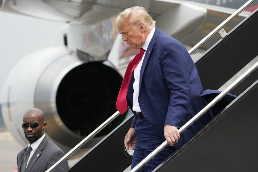 Donald Trump is en route for arraignment in D.C. over 2020 election  charges: live updates | NPR