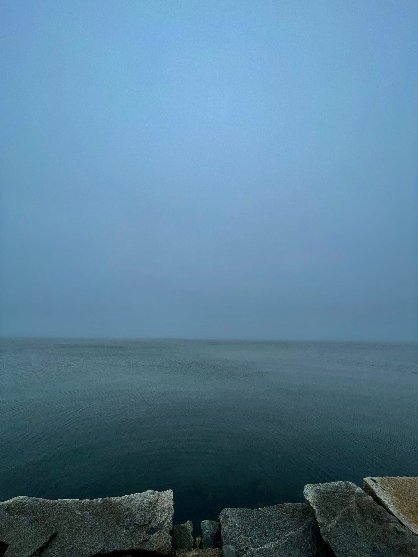 Fog over Casco Bay in Portland, Maine