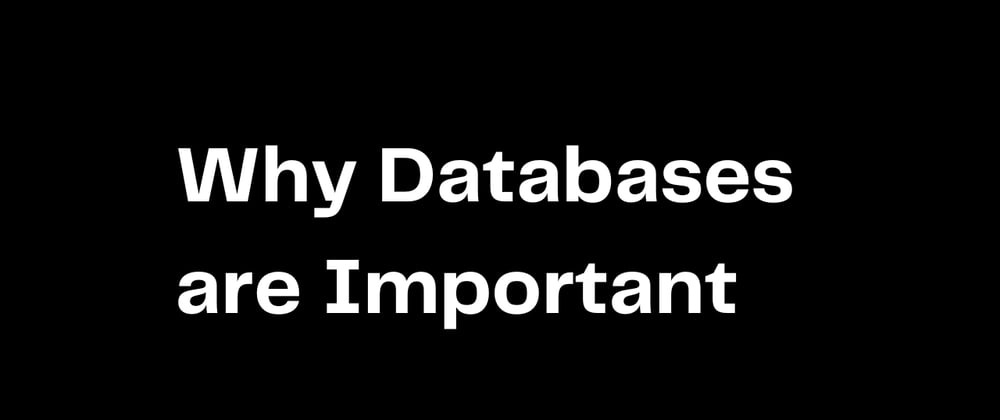 Cover image for Why You Should Use a Database