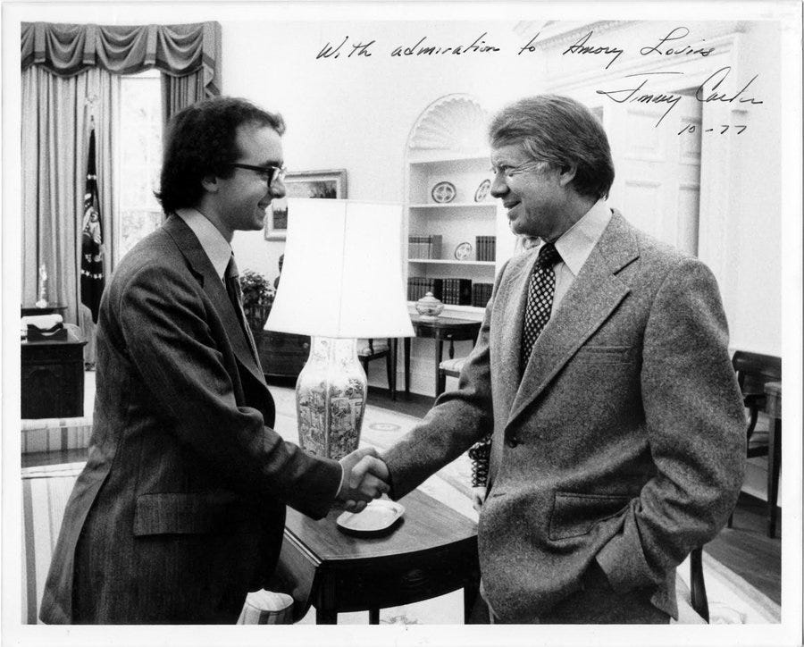 Amory Lovins and President Jimmy Carter at the White House in 1977