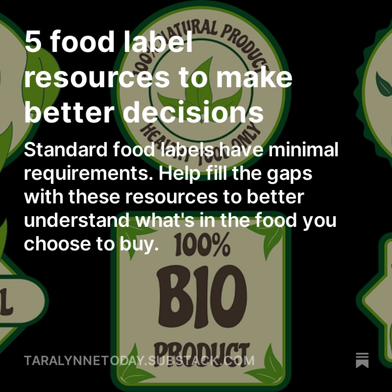 food label resource list