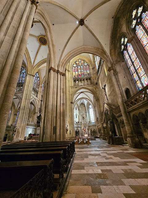 Photograph taken inside Dom St Peter - the cathedral in Regensburg