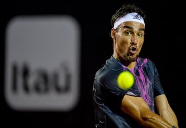 fabio fognini mouth open for tennis david ferrer title rio 2015