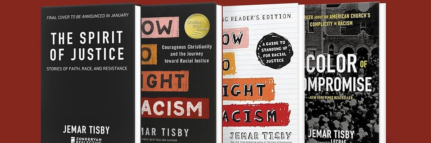 Images of the covers of Jemar Tisby's four books