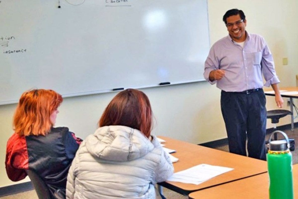 Oscar Juarez leads an Early Childhood Education course at Oregon Coast Community College in Newport. (Courtesy photo)