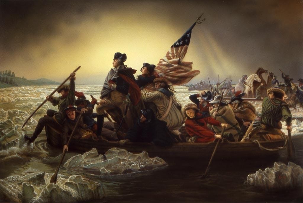 Washington Crossing The Delaware River Painting - Crossing The Delaware General George ...