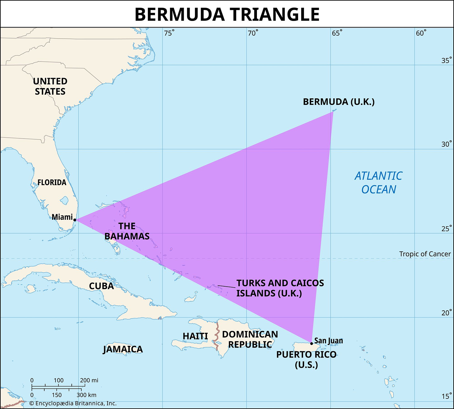 Bermuda Triangle | Description, Location, Disappearances, Map, & Facts |  Britannica