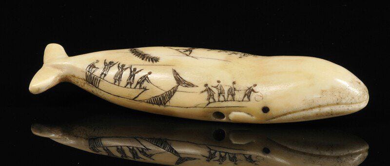 ancient ivory Inuit whale fetish