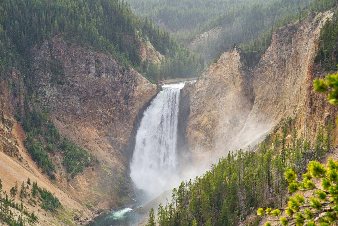 Free An Aerial Photography of a Yellowstone National Park Stock Photo