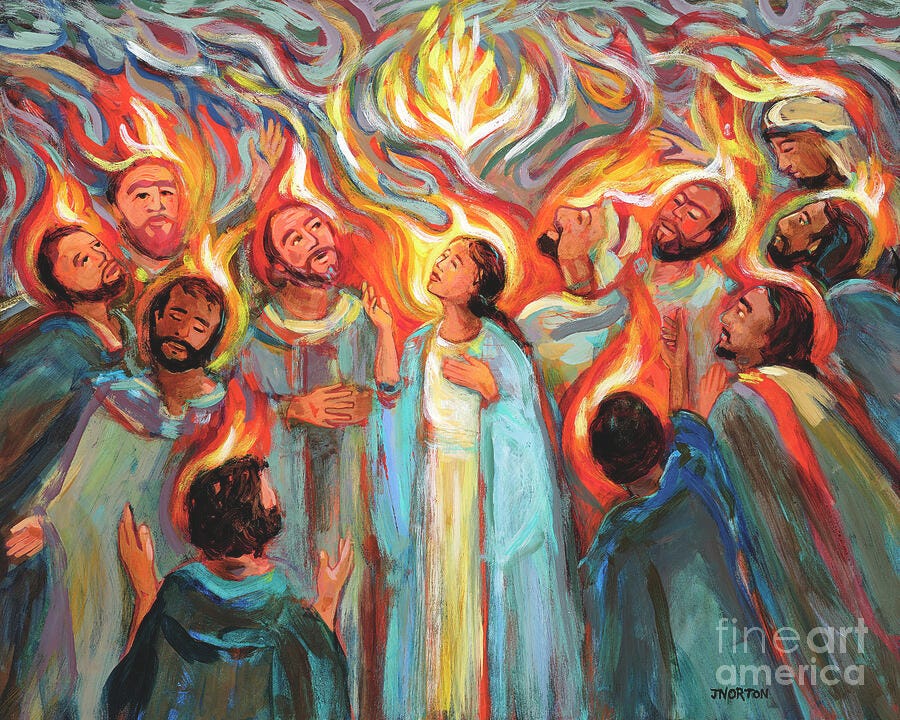 Pentecost Painting by Jen Norton - Pixels Merch